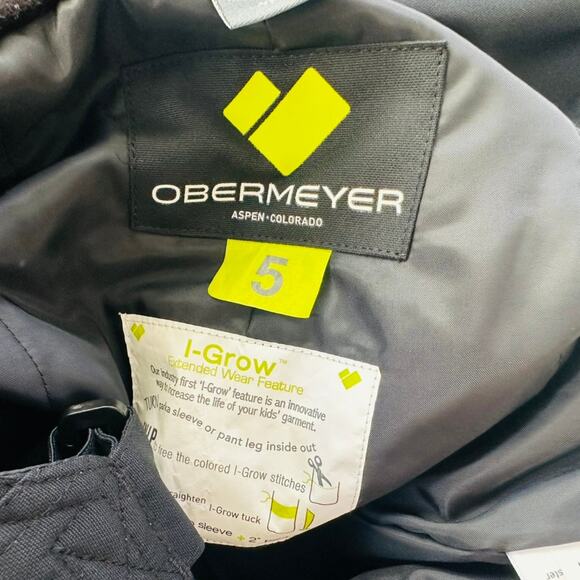 Obermeyer Volt Kids Snow Pant Bib Size 5 / Medium Black Winter Ski Snow Tubing - Picture 7 of 9